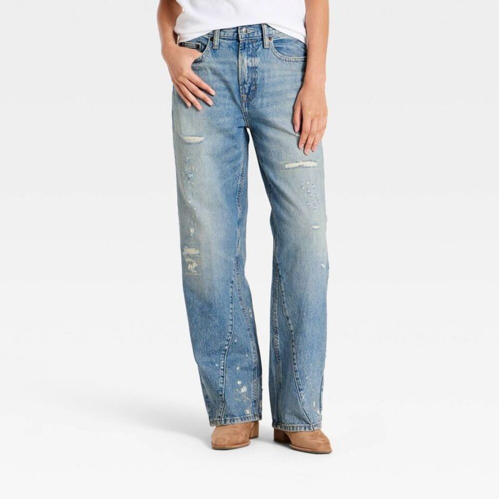 Women's Hudson Garden Mid-Rise loose Jeans - Vintage Light Wash 12